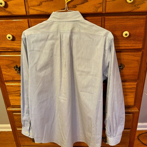 RALPH LAUREN 16.5 Dress Shirt with black and blue vertical stripes - Picture 6 of 7